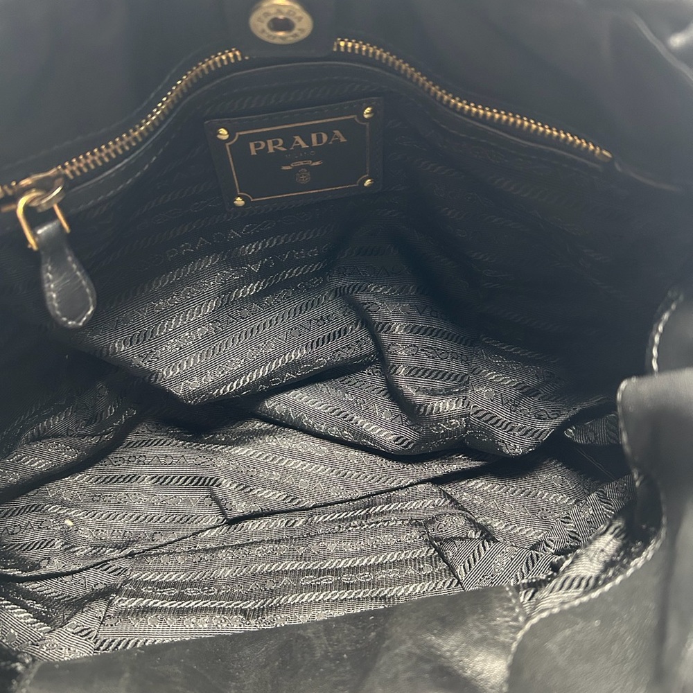 Prada Soft Calf Tote in Black Leather with Gold Hardware - Picture 3 of 10